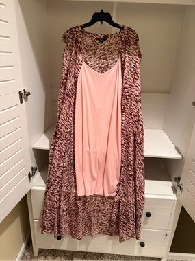Simply Vera Vera Wang Pink and Mauve Printed Dress